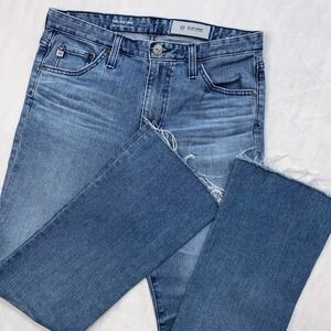 AG Adriano Goldschmied The Jodi Crop High Rise Slim Flare Jeans Womens 28 Cotton